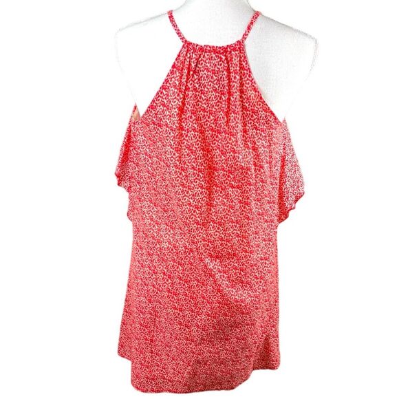 LaRoque Red Spotted Animal Print Flounce Ruffle Halter Mini Dress Women’s Size 4 - Picture 3 of 9